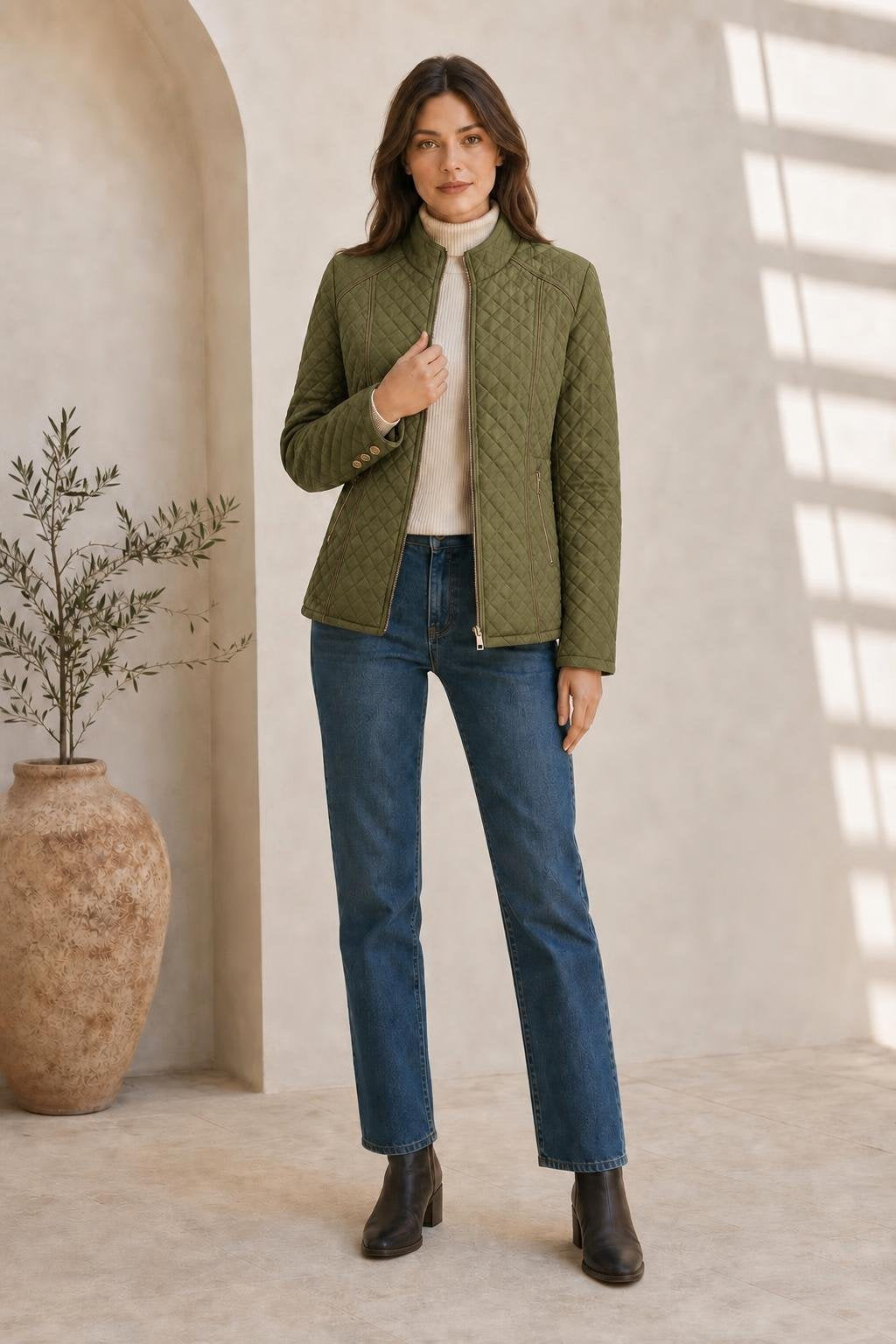 Imagen generada · Chaqueta Escarcha verde militar Vestaluna