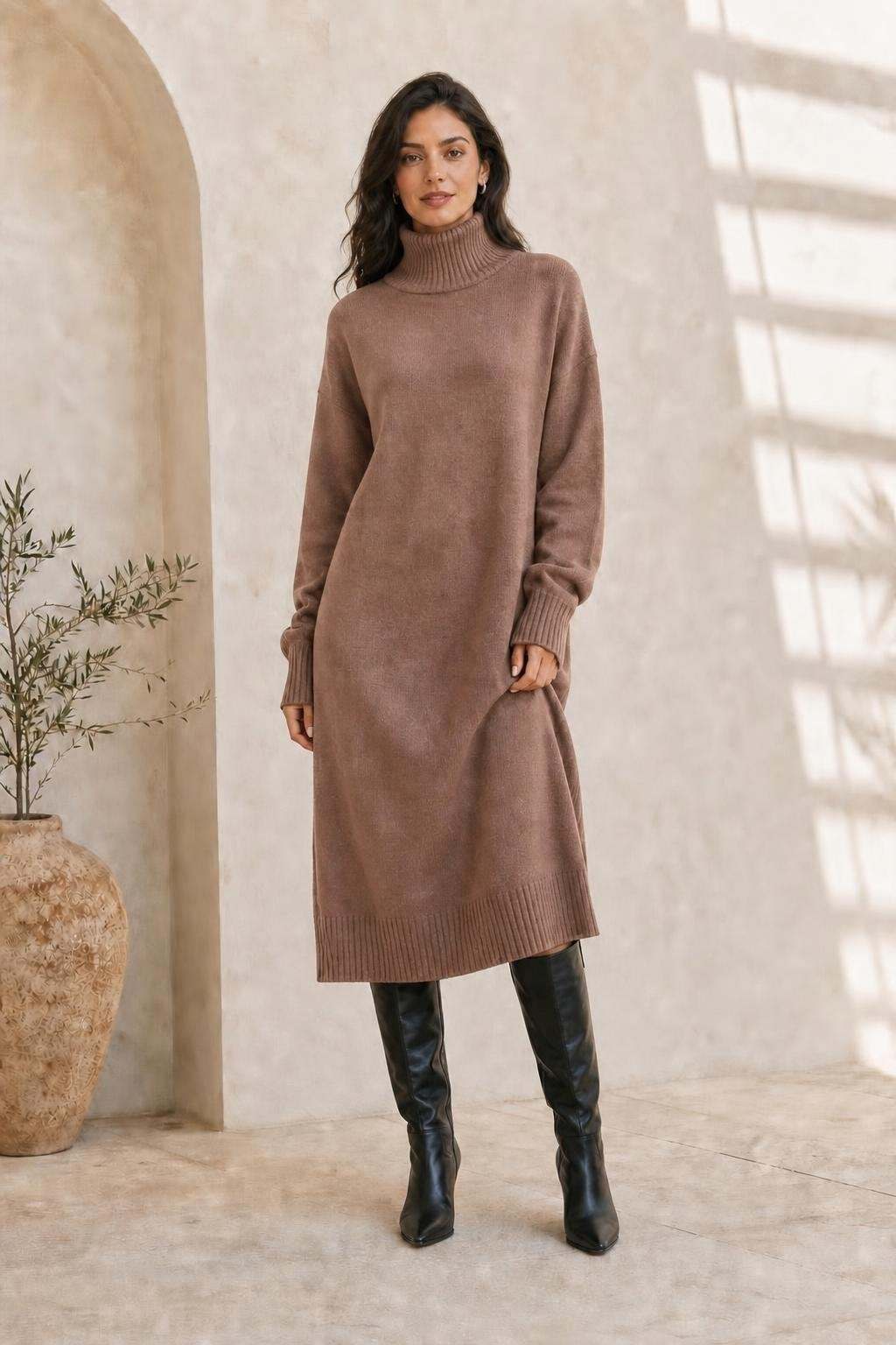 Imagen generada · Vestido Nevada camel Vestaluna